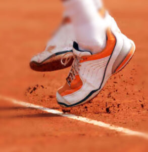 tennis opslag foto voeten